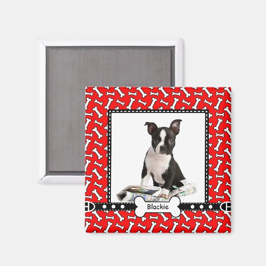 Dog Portrait Foto Template Kühlschrankmagnet (Vorderseite/Rückseite)