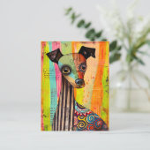 dog portrait in pop-art style with a mix postkarte (Stehend Vorderseite)