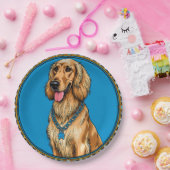 Dog-Portrait in Verziertem Rahmen Pappteller (Party)