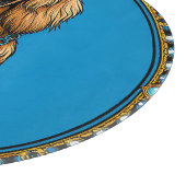 Dog-Portrait in Verziertem Rahmen Schneidebrett (Ecke)