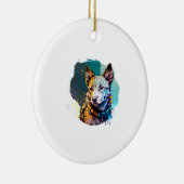 Dog Portrait Keramik Ornament (Rechts)