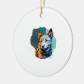 Dog Portrait Keramik Ornament (Links)
