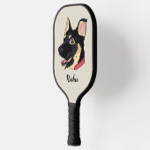 Dog Portrait Niedlicher Welpenname Pickleball Schläger (Links)