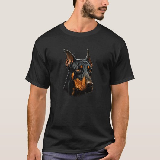 Dog portrait of Dobie minpin Doberman Pinscher T-Shirt (Vorderseite)