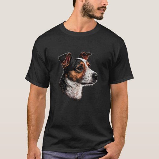 Dog portrait of Jack Russell Terrier T-Shirt (Vorderseite)