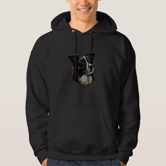 Dog portrait of mom Border Collie Hoodie (Vorderseite)