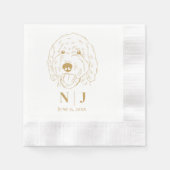 Dog Portrait Personalisiert Wedding Napkins Serviette (Vorderseite)