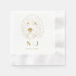Dog Portrait Personalisiert Wedding Napkins Serviette
