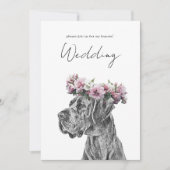 Dog Portrait Schwarz-Weiß-Hochzeit Einladung (Vorderseite)