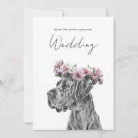 Dog Portrait Schwarz-Weiß-Hochzeit