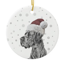 Dog Portrait und Paw Print Ornament