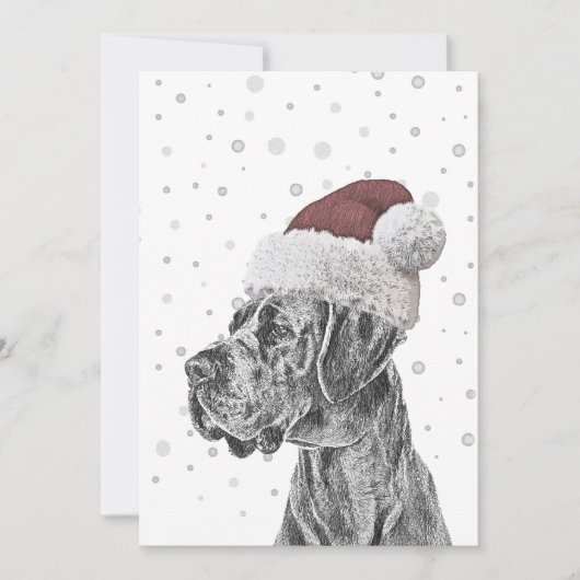 Dog Portrait und Paw Print Weihnachtskarten Einladung (Vorderseite)