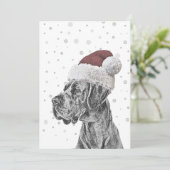 Dog Portrait und Paw Print Weihnachtskarten Einladung (Stehend Vorderseite)