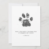 Dog Portrait und Paw Print Weihnachtskarten Einladung (Rückseite)