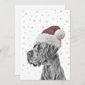 Dog Portrait und Paw Print Weihnachtskarten Einladung (Vorne/Hinten)