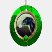 DOG PORTRAITS/Irish Greyhound Gold Foto Template Keramik Ornament (Rechts)