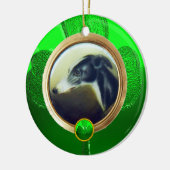DOG PORTRAITS/Irish Greyhound Gold Foto Template Keramik Ornament (Links)