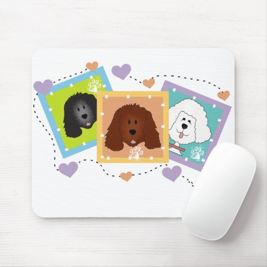 Dog Portraits Mousepad (Mit Mouse)