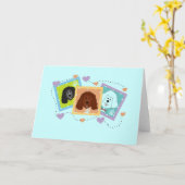 Dog Portraits Tshirts und Geschenke Karte (Gelbe Blume)