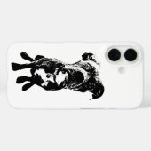 Dog Pose Phone Case – Sitting Dog in Line Art (Rückseite (Horizontal))