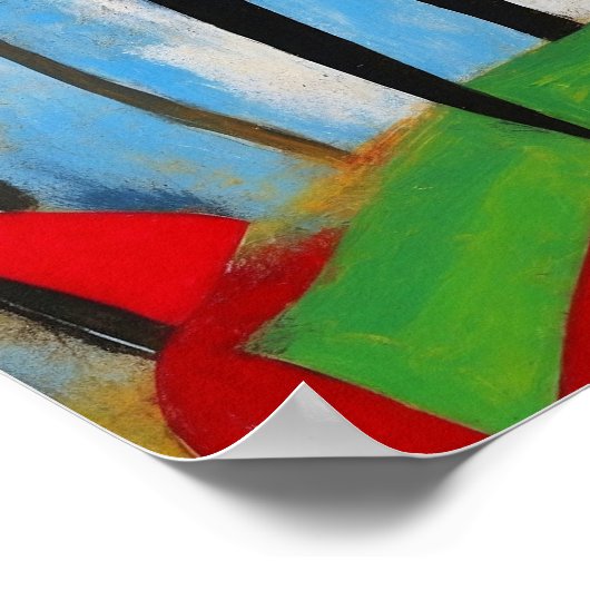 Dog Poster Harmony: Ein Ode an Joan Miró (Ecke)