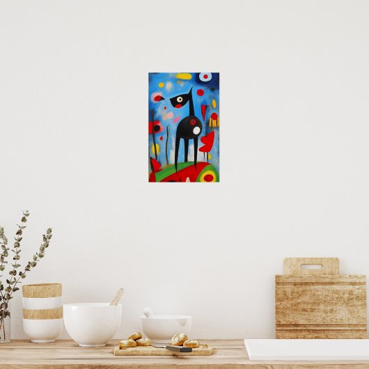 Dog Poster Harmony: Ein Ode an Joan Miró (Küche)