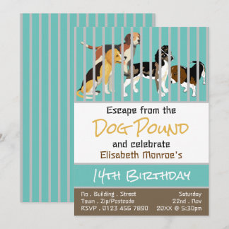 Dog Pound Thema, Escape Room Geburtstagsparty Einladung