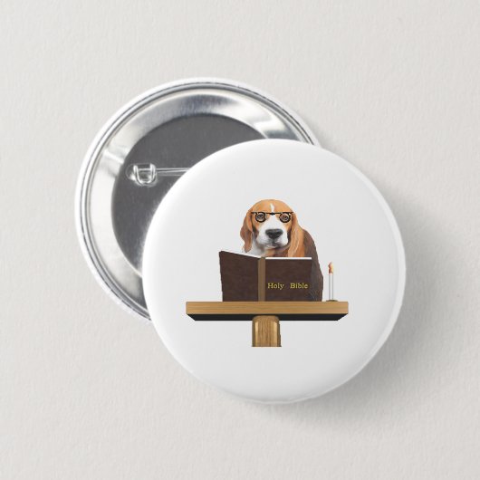Dog Preacher Button (Vorne & Hinten)