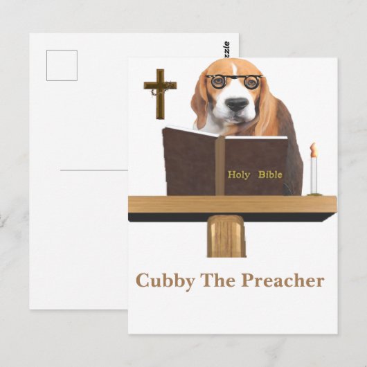 Dog Preacher Postkarte (Vorne/Hinten)