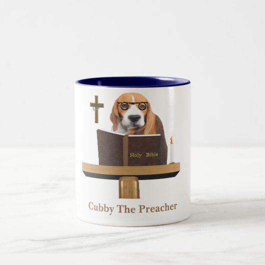 Dog Preacher Zweifarbige Tasse (Mittel)