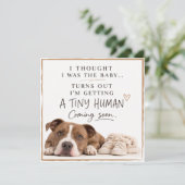 Dog Pregnancy Announcement Card Einladung (Stehend Vorderseite)