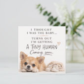 Dog Pregnancy Announcement Card Einladung (Stehend Vorderseite)