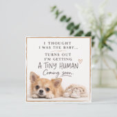 Dog Pregnancy Announcement Card Einladung (Stehend Vorderseite)