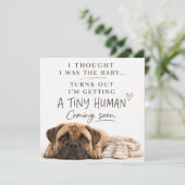 Dog Pregnancy Announcement Card Einladung (Stehend Vorderseite)
