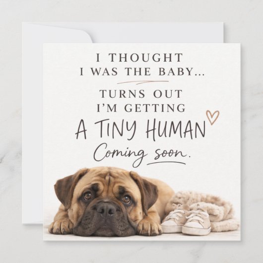 Dog Pregnancy Announcement Card Einladung (Vorderseite)