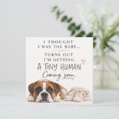 Dog Pregnancy Announcement Card Einladung (Stehend Vorderseite)