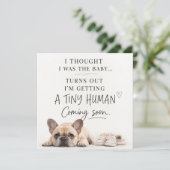 Dog Pregnancy Announcement Card Einladung (Stehend Vorderseite)
