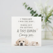 Dog Pregnancy Announcement Card Einladung (Stehend Vorderseite)