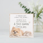 Dog Pregnancy Announcement Card Einladung (Stehend Vorderseite)