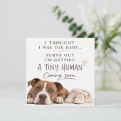 Dog Pregnancy Announcement Card Einladung (Stehend Vorderseite)
