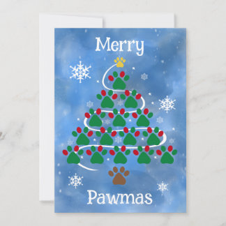Dog Print Christmas Card Feiertagskarte