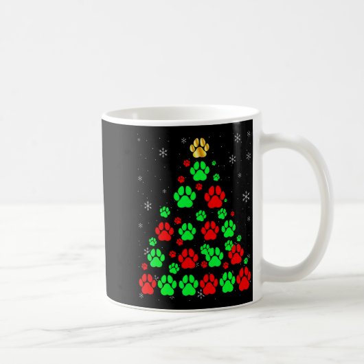 Dog Print Christmas Tree Funny Dog Lovers Christma Kaffeetasse (Rechts)