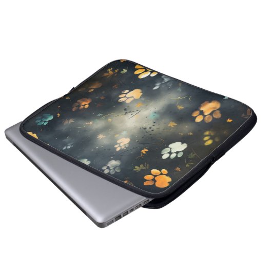 Dog Print, Grunge Laptopschutzhülle (Vorne Knopf)