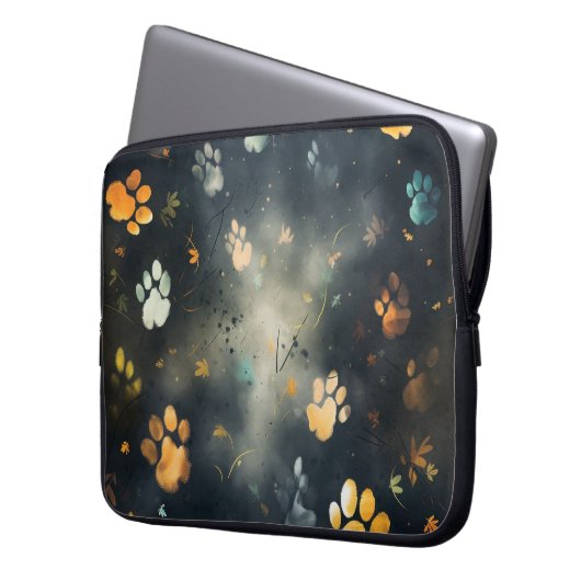 Dog Print, Grunge Laptopschutzhülle (Vorderseite Links)