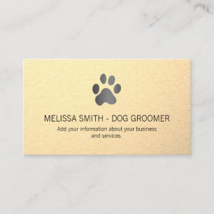 Dog Print Sleek Metallic Hintergrund Terminkarte