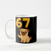 Dog Pug 67 Meme Six Seven Balloon Funny Gen Alpha Kaffeetasse (Links)