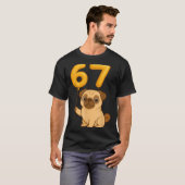 Dog Pug 67 Meme Six Seven Balloon Funny Gen Alpha  T-Shirt (Vorne ganz)