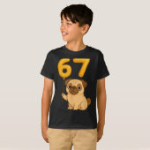 Dog Pug 67 Meme Six Seven Balloon Funny Gen Alpha  T-Shirt (Vorne ganz)
