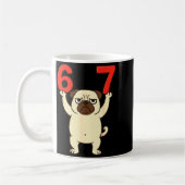 Dog Pug Funny 67 Meme Six Seven Kaffeetasse (Links)