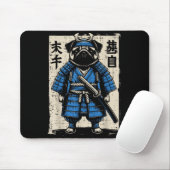 Dog Pug Samurai Funny Japanese Warrior Art Men Wom Mousepad (Mit Mouse)